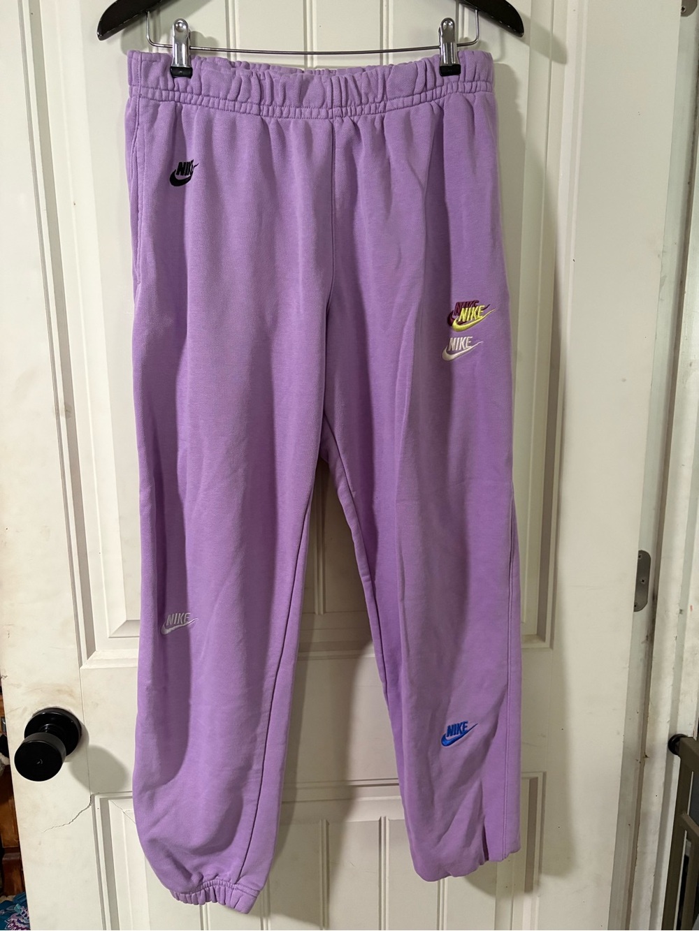 Nike Men’s Purple Multi Logo Joggers Large
